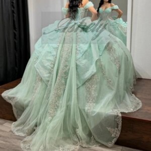 Customized Mexican Quinceanera Dresses Ball Gown Beading Applique Bow Women Prom Wedding Party Occasion Sweet 15 16 Girl Vetidos