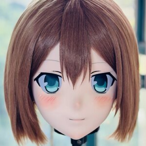Customize Character Female/Girl Resin Kig Full Head With Lock Anime Cosplay Japanese Anime Kigurumi Mask