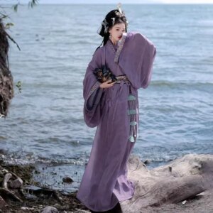 Hanfu suit with Chinese style Tang Song style embroidery and embroidery large sleeves, elegant retro fairy costume