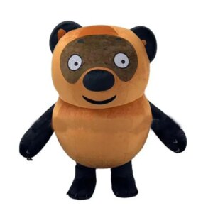 2m Inflatable Bear Costume Adult Full Body Walking Blow Up Furry Mascot Suit Carnival Fancy Dress for Events Plan Stage Wear