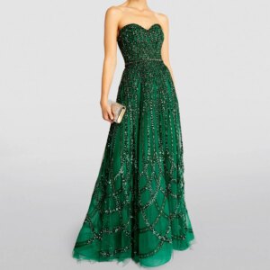 Luxurious Hand-made Beaded Embroidered Long Dress 2023 New Sweetheart Neckline A-line Off-shoulder Floor-length  Gown Prom Dress