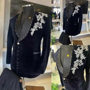 Fashion Wedding Suits For Men Shawl Lapel Groom Wear Single Breasted Tuxedos Business Office 2 Pcs Jacket Pants Custom Made