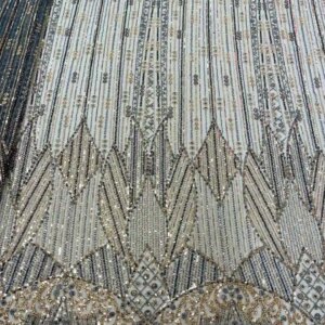 African Beaded Lace Fabric French Tulle Lace 2025 High Quality Lace French Sequins Beads Fabric For Women Wedding Party Dress