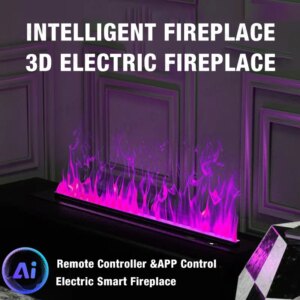 Ultrasonic Mist Vapor Fireplace, RGB Flame Light, Remote Control, Fire Place Ideal for Hotel Bedroom Living Room Decor Fireplace