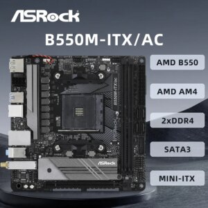 ASRock B550M-ITX/AC Motherboard Support Ryzen 7 5800x 5700x 5700x3D 5600G PRO 4750G CPU DDR4 PCIe 4.0 ITX AM4 Motherboard