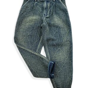 Amekaji Style Vintage Blue Dyed Casual Pants Loose Legs Drawn To Old