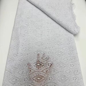 White Lace 5Yard African Cord Lace Fabric 2025 High Quality Bride Nigerian French Tulle Lace Fabric Party Dress For Women A993-1