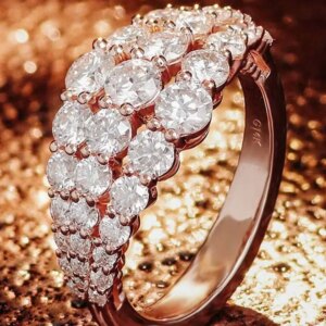 Provence Wedding Rings 14k Rose Gold Lab Diamonds round cut DEF/VS Luxury Engagement Rings For Women ring Personalized Custom