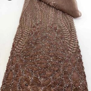 Latest African 3D Flower Lace Fabric Embroidered French Sequins Beaded Net Lace Fabric Bridal Nigerian Tulle Lace Dresses