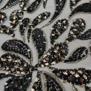 French Luxury Stones Beads Mesh Lace Latest Popular African Sequins Tulle Lace Embroidery Net Fabric For Wedding Dress TS2889
