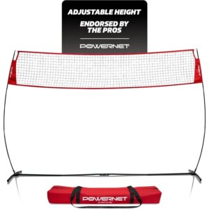 PowerNet Portable Volleyball Net for Backyard Training, Indoor Outdoor Volleyball Practice Equipment