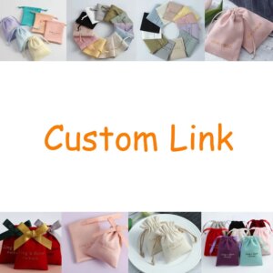 Custom Link For Thick Cotton Fungus Open Pouch Print Logo Velvet Bag
