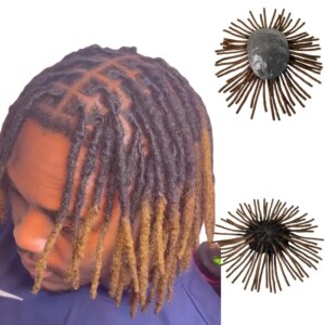 Malaysian Virgin Human Hair Systems ombre Two Tone Color T2/30 8 inches Dreadlocks Toupee Knots PU 6×9 Poly Skin Unit for Black