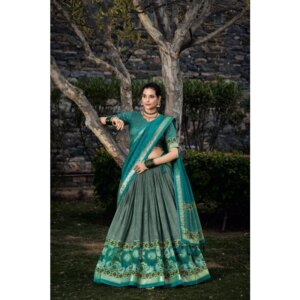 Dupata New Traditional Style Oak Silk Lehengjiaqioli Wedding Dress India & Pakistan Clothing