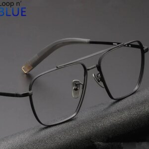 MEESHOW Oversize 153MM Pure Titanium Glasses Frame Men Pilot Eyeglasses Women big Size Square Myopia Optical Eyewear Spectacle