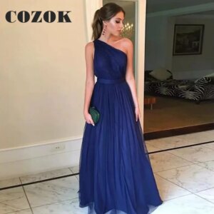 Tulle Simple Mother Of The Bride Dress One-Should Pleat A-Line Sleeveless Wedding Guest Gown Madre Novia Vestidos Custom LF72