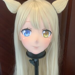 (AL13) Customize Character Female/Girl Resin Half/ Full Head With Lock Cosplay Japanese Anime Game Role Kigurumi Mask