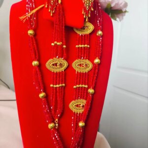 Dubai’s New 24K Gold Plated High End Necklace, Earrings, Rings, Bracelets, Wedding Party Gifts, Jewelry Set for Women YY10511