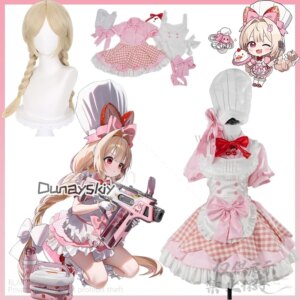 Game Nikke Goddess Of Victory 코스프레 Crust Anime Costume Japanese Kawaii Lolita Lace Plaid Skirt Cooks Uniform Wigs Customized