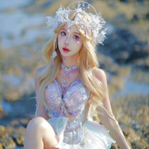 Glitzy Mermaid-Inspired Cosplay Dress Swimsuits for EDC, Luxury Tutu Mermaid Swimsuits DS Performances & DJ Gigs – Tutu Style