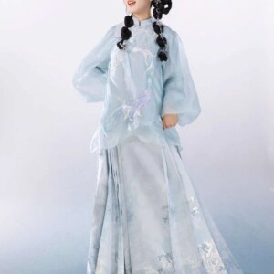 New Horse-face Skirt Suit Women’s Clothing Guofeng Han Elements Spring Clothing Hanfu Ming System Skirt Cos Cosplay