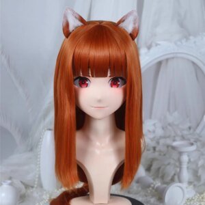 Customize Character Female/Girl Resin Kig Full Head With Lock Anime Cosplay Japanese Anime Kigurumi Mask