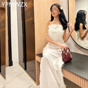 Customized Evening Dress Formal Party Occasion Women YPMWZX Strapless Column Floor Length Skirts Bespoke Dresses Prom G