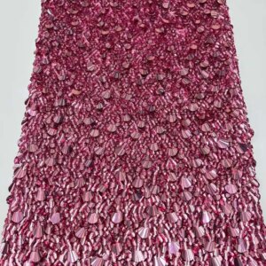 African Stretch Lace Fabric 2025 High Quality French Sequins Lace Fabric Nigerian Lace Fabric For Wedding Party Dress