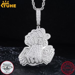 TUHE Unisex High Quality D VVS Moissanite Iced Out Pendants USD For Men Hip Hop Jewelry
