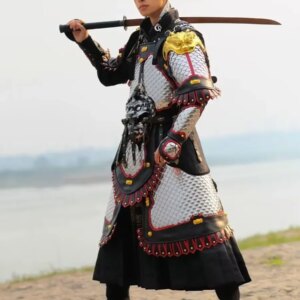 Ancient Chinese Generals Soldier Armor Men Women Slim Split Costume Armour Fish Scales Hanfu Cosplay Accessories Fish Scale