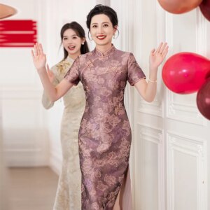 Yourqipao Chinese Mother Wedding Cheongsam Dress Noble 2025 Mother Of The Groom Wedding Guest Qipao