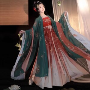 Adult Women’s Han Chinese Clothing Terminus Skirt Recovery Daily Style Traditional Embroidery Spring and Autumn Suit