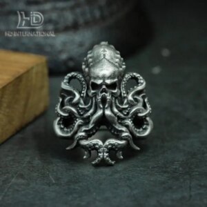 Return of Cthulhu God 925 Silver Ring-Cthulhu Octopus Ring-Mythological Jewelry Gift Ring