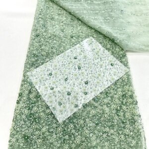 African Sequins Beaded Groom Lace Fabric High Quality French Tulle Lace Fabric 2025 Embroidery Nigerian Lace Fabrics