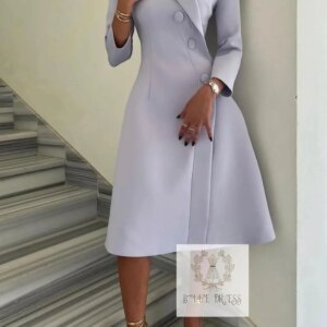 Customized  Elegant Vintage Sexy Sweet Simple Purple Button V-Neck Customize Formal Occasion Prom Dress Evening Party Gowns