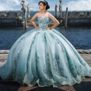 Mint Green Shiny Quinceanera Dresses Off Shoulder Ball Gown Sweet 16 Dress Sequin Applique Lace Beads Tull Birthday Party Vestid