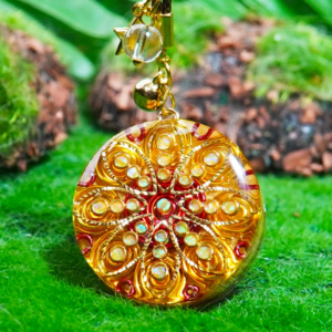 Orgone generating Amulet model: Pranic Shield  Orgonite Pendant  – Authentic Orgonite –  EMF Protection Necklace -energy symbols