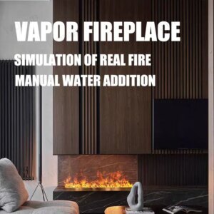 3D Digital Electric Fireplace, Colorful Flame + Mist Simulation, Remote Controller Smart Home Fireplace Overheating Protection