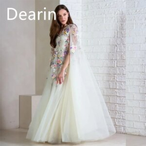 Customized Evening Dress Prom Gown Party Occasion Women YPMWZX V-neck A-line Floor Length Skirts Tulle Bespoke Dresses