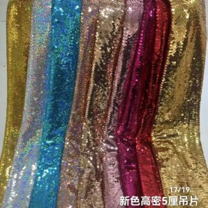 Luxury Shining Sequins Fabric Hot Sale Colorful Glossy Fabric for Stage Wedding Dress