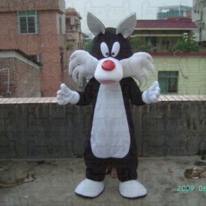 New Adult Black and White Cat Mascot Costume Halloween Christmas Dress Full Body Props Outfit Mascot Costume