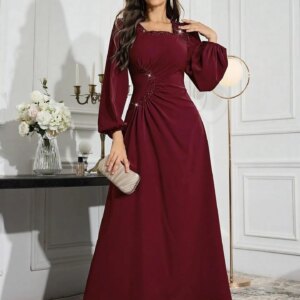 Customized Exquisite Jersey Sequined Evening Dresses Modern Long Sleeves Boat Neck Celebrity Gowns Custom Made Prom Dr