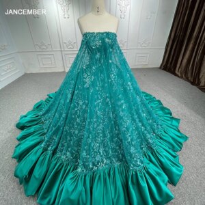 JANCEMBER Peacock Green Quinceanera Dresses For 15 Party Princess Appliques Sequined Birthday Party Dress DY6552 Bar Mitzvah