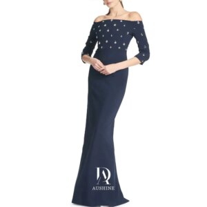 Aushine Dress Luxury Birthday Evening Dress Floor Length Half Sleevels Summer Elegant Wedding Party Gowns For Women Arab 2024Fu