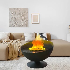 3D 600mm Circular Fireplace Atomized Freestanding Simulated Fire Real Fire Smokeless Living Room Steam Electronic Decoration