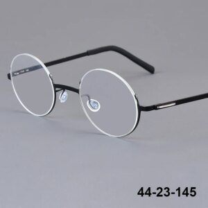 2025 Fashion Round Half Rim Glasses Frame Men Women Titanium Screwless Ultralight Eyeglasses Colorful Small Size Eyewear Gafas