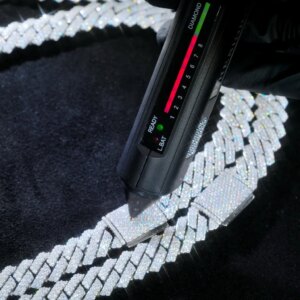 S925 & VVS Moissanite 10MM Prong Cuban Link Chain Sterling Silver Pass Test Lab Diamond Necklace Valentine’s Day Gift For Him