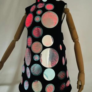 Fluctuate LED Costume for Women LED Dot Simple Elegant Black Dress for Cosplay Dance Show