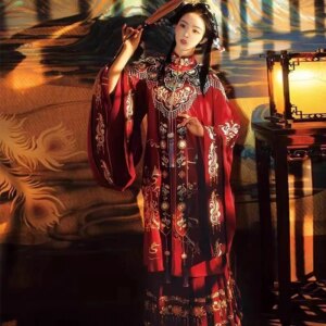 Hanfu Dress Women Chinese Traditional Embroidery Hanfu Halloween&Carnival Cosplay Costume Vintage Hanfu Wedding Bridal Red Dress