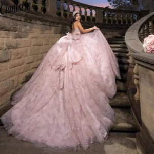 Pink Quinceanera Dresses Sequin Applique Charro Mexican Vestidos De 15 Años Sweet 16 Pageant Dress Customized